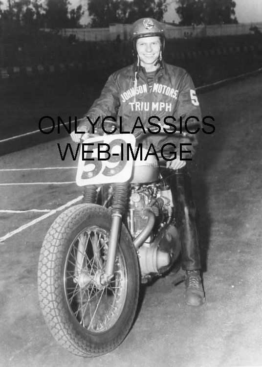 60 SAMMY TANNER TRIUMPH DIRT FLAT TRACKER RACING PHOTO  