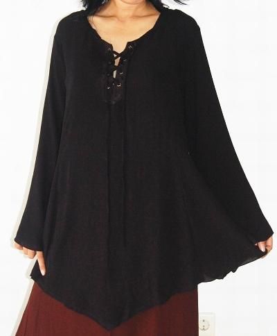 B839 BLACK/BLOUSE PEASANT MADE 2 ORDER 2X 3X 4X  