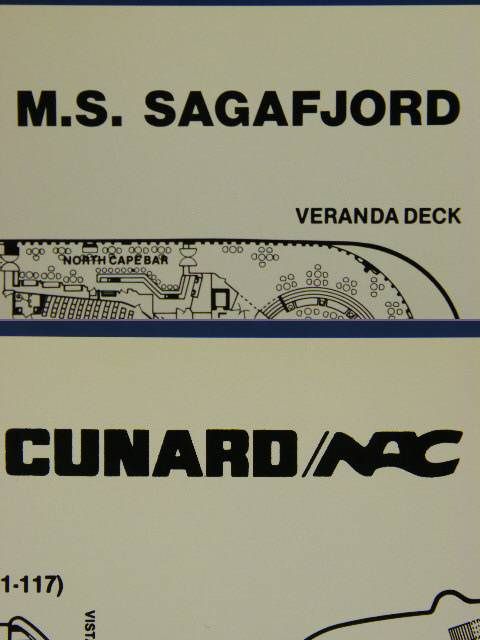 Deck Plan Cunard NAC M.S. SAGAFJORD Cruise Ship  