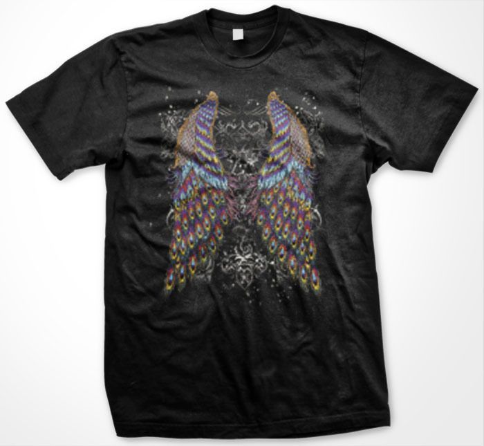 Peacock Wings Angel Nice Tattoo Trendy Mens T Shirt  