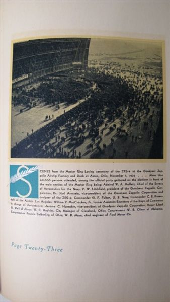 1929 ZRS 4 RING LAYING GOODYEAR ZEPPELIN 1ST ED   USS AKRON BLIMP 