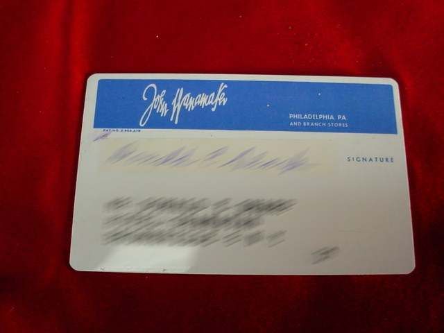 Vintage 1960s JOHN WANAMAKER Credit Card Philadelphia PA  