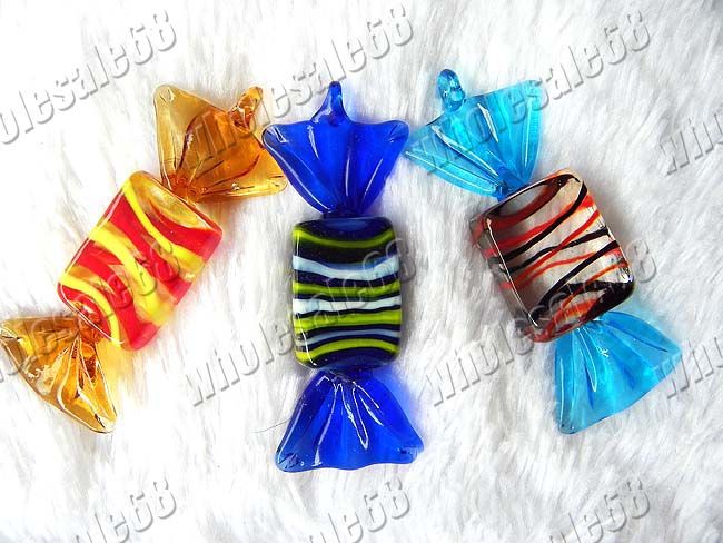 FREE wholesale lots 24pcs cute Sweet glass bead pendant  