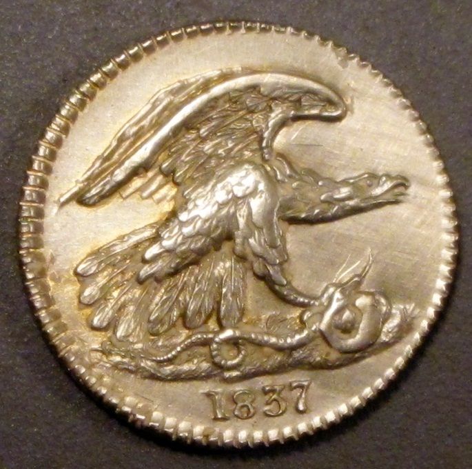 1837 FEUCHTWANGER CENT CHOICE/GEM BU  