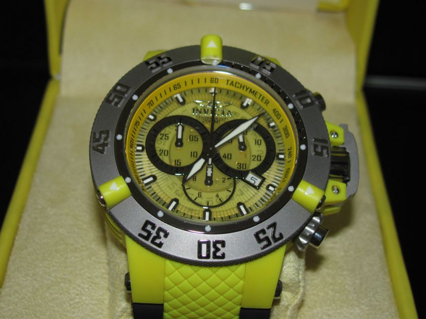 Invicta Mens 0925 Subaqua Noma III Anatomic Chronograph Yellow Watch 