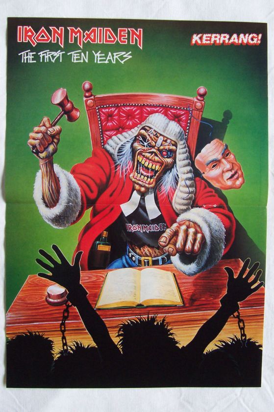 IRON MAIDEN   EDDIE AS JUDGE   1st 10 Years   Magazine Poster  