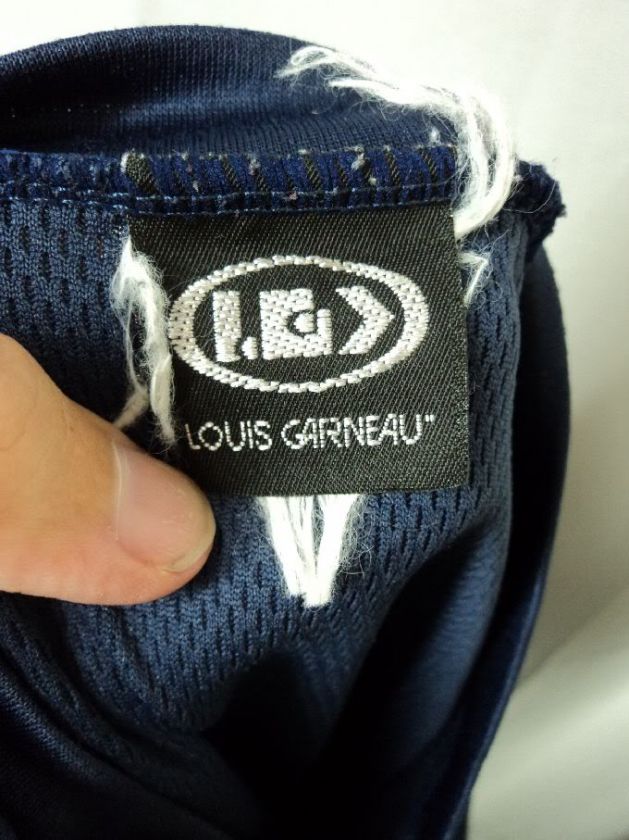 LOUIS GARNEAU navy blue CYCLING JERSEY TOP pockets M L cycle  