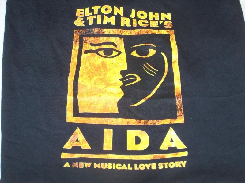 AIDA Musical Love Story ELTON JOHN TIM RICE T Shirt LG  