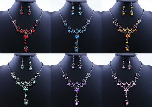 FREE6set acrylic&alloy dangle Vintage Necklace+Earring  