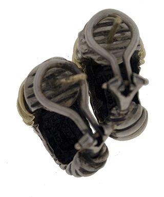 David Yurman Thoroughbred 14K Gold & Silver Earrings  