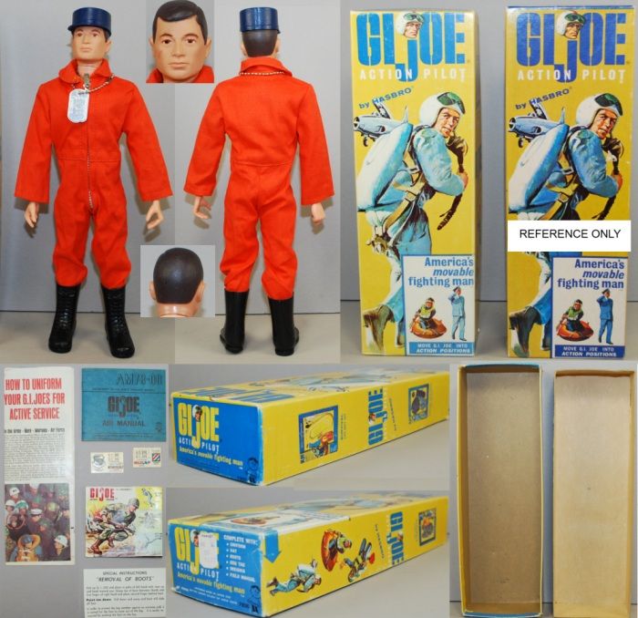 GI Joe 1964 #7800 MIB Action Pilot SCARCE Late Issue BRIGHT YELLOW Box 