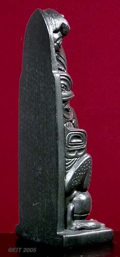 Copy 19th C. HAIDA INDIAN Argillite WHALE TOTEM, Canada  