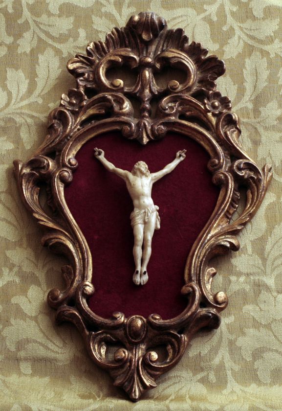 TOP antique BAROQUE CRUCIFIX DIEPPE TOOTH CARVE 1700  