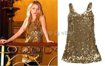 GOSSIP GIRL SERENA EYE CATCHING GLITTER SEQUINS ALLOVER TUNIC PARTY 