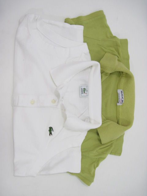 LOT 2 LACOSTE MICHAEL STARS White Green Shirts Sz 40 OS  