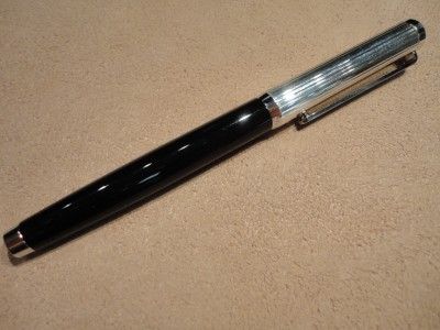 WALDMANN EQUIPE BLACK LACQUER/SIL ROLLERBALL PEN 925S  