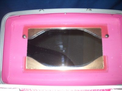 VINTAGE SAMSONITE ROYAL TRAVELLER PINK TRAIN MAKEUP CASE W/MIRROR AND 