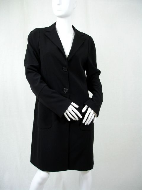 MAX STUDIO Long BLACK Duster Jacket BLAZER Coat M L EUC  