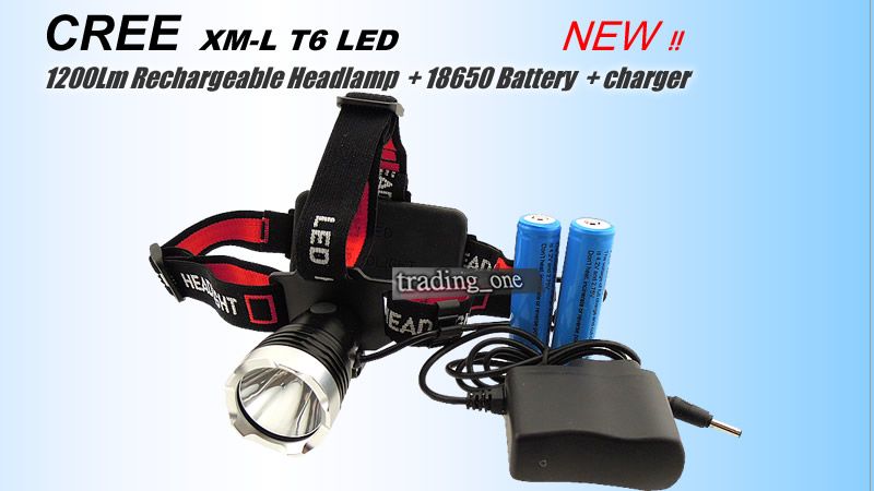 1200 Lumens CREE XM L XML T6 LED H07a Headlamp Headlight 3x AAA 18650 