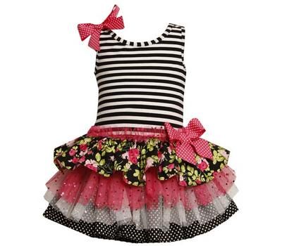 Bonnie Jean Toddler Girls Stripe Sparkley Mesh Easter Spring Summer 