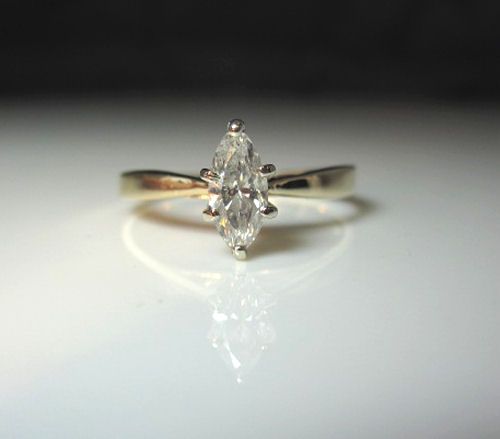 BANKRUPTCY SALE  SINGLE .50CT DIAMOND ENGAGEMENT RING 14K 