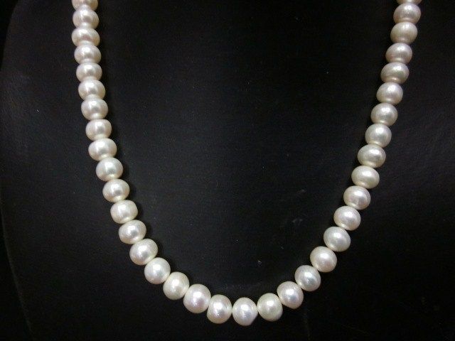 DESIGNER Cream Button Pearl Strand Choker Necklace  