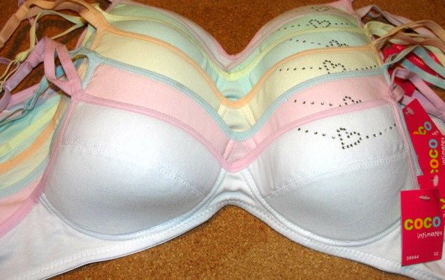 JUNIOR COCO 39944 LOT TRAINING BRAS 30A 32A 34A 36A  