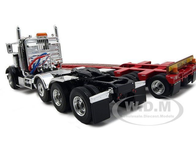 PETERBILT MODEL 367 W/TRI AXLE LOWBOY 1/50 RED/BLACK  