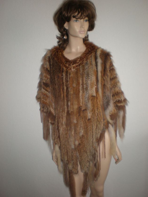 SPECTACULAR  GENUINE RUSSIAN SABLE FUR PONCHO FITS 