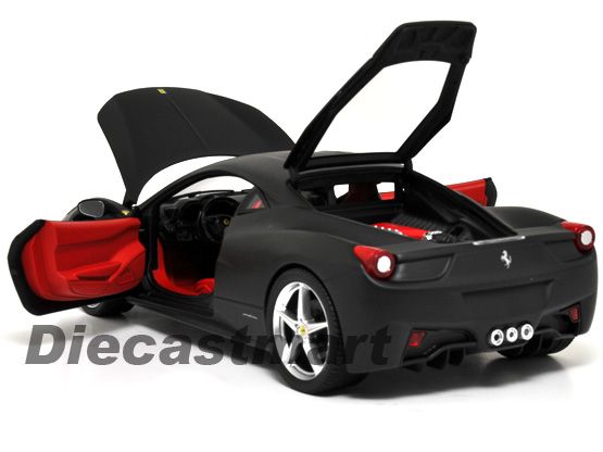 HOTWHEELS 118 FERRARI 458 ITALIA DIECAST MATT BLACK  