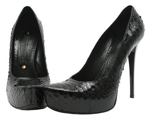 NEW $1095 GIANMARCO LORENZI BLACK PYTHON PUMP  