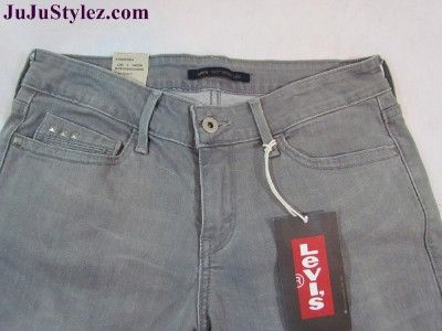 New Womens Levis 545 Gray Slim Fit Skinny Leg Low Rise Jeans NWT Size 