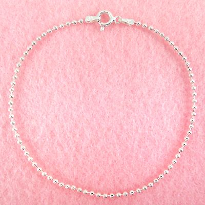 Sterling Silver   8 Inch 1.5mm Bead Bracelet (BR161L08)  