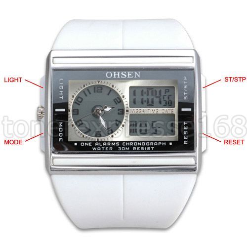 Dual Core LCD Chronograph Sport Digital Men Wrist Watch  