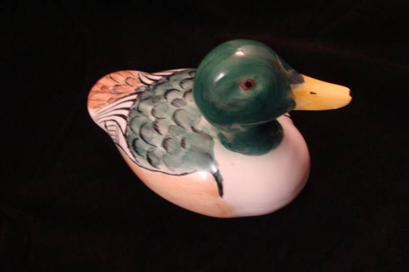 DUCK DECOY FIGURINE DECORATIVE WEISS HAND PAINTED  