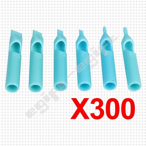 300 Assorted Blue Disposable Plastic Tattoo Nozzle Tips  