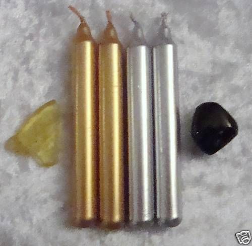 God and Goddess Stone and Candles Spell Wicca Pagan Lot  