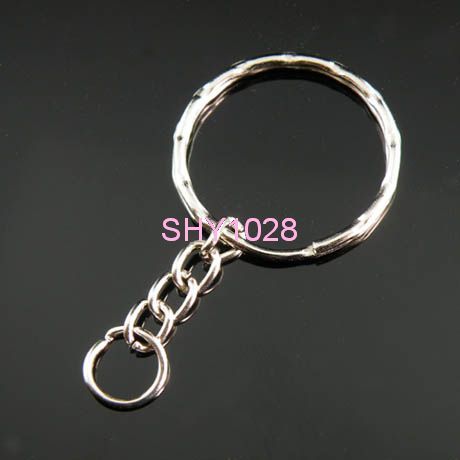 18Pcs WGP Circle Keyring Fit Bead Charm 25×46mm #797B  