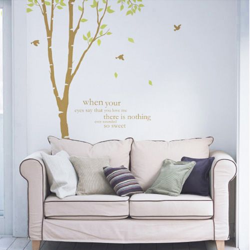 WHITE BIRCH in 2 colors Wall Decor Decal Sticker DIY  