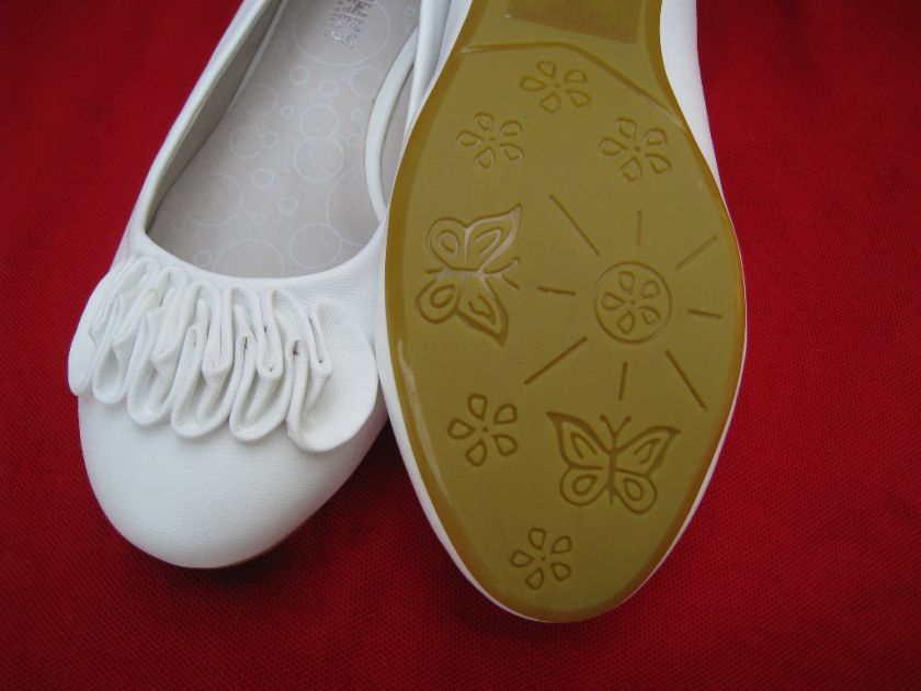 FLAT LADY SHOES VIA PINKY WHITE US. SIZE 5 10  