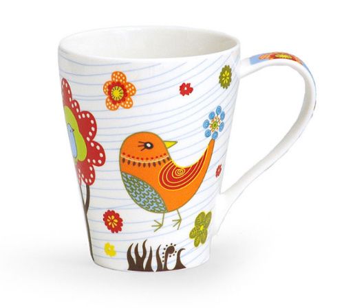 WHIMSICAL OWL BIRD COFFEE TEA MUG WITH GIFT BOX  