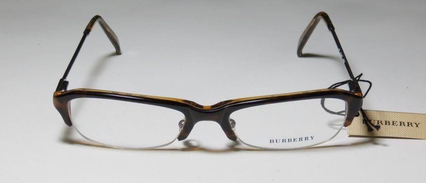 NEW BURBERRY 8457 51 18 135 HALF RIM TORTOISE/BROWN EYEGLASS/GLASSES 