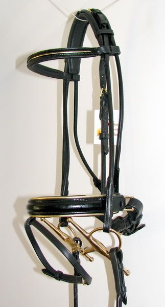 FSS German GOLD PIPING Padded ROLLED Comfort Crank Snaffle Dressage 