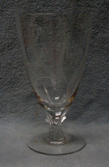 FOSTORIA crystal WHEAT Cut 837 Stem 6051 1/2 pattern ICED TEA Glass 