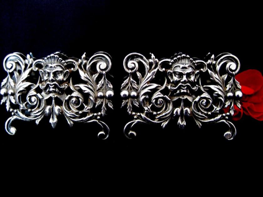 SOUFFLOT Sterling Silver Menu Name Holders MASCARONS  