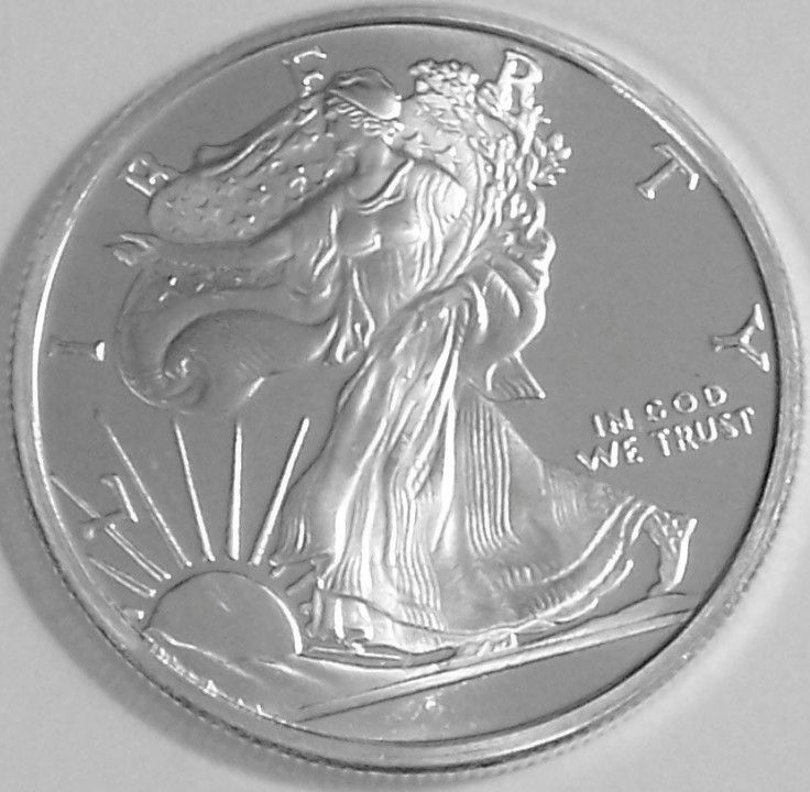 Quarter Troy Oz .999 Pure Silver Round   Walking Liberty Design 