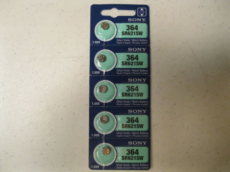 SONY WATCH BATTERY 364 SR621SW 1.55V 5PCS NEW  