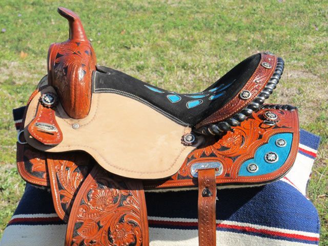 ZS115 Western Barrel Racing Trail Pleasure Saddle With Bridle Breast 