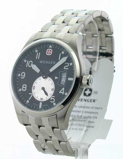 MENS WENGER SWISS MILITARY STEEL AEROGRAPH WATCH 72479 029621724799 