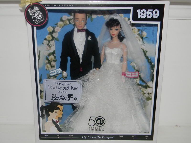 NIB BARBIE WEDDING DAY BARBIE& KEN GIFT SET COLLECTORS  